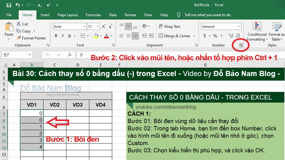 cach-thay-so-0-bang-dau-gach-ngang-trong-excel
