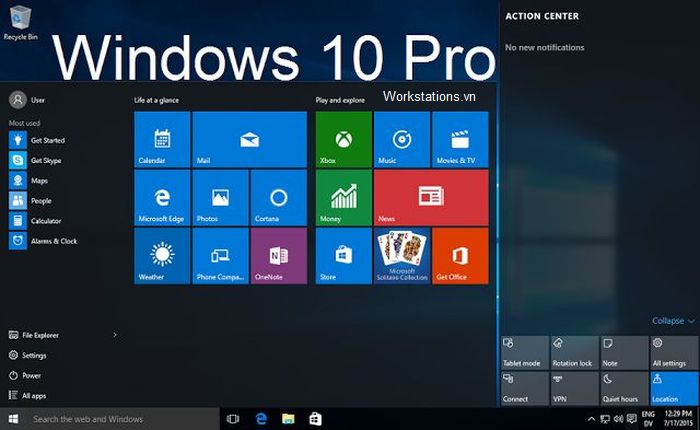 Hệ điều hành Windows 10 pro dành cho máy trạm workstation