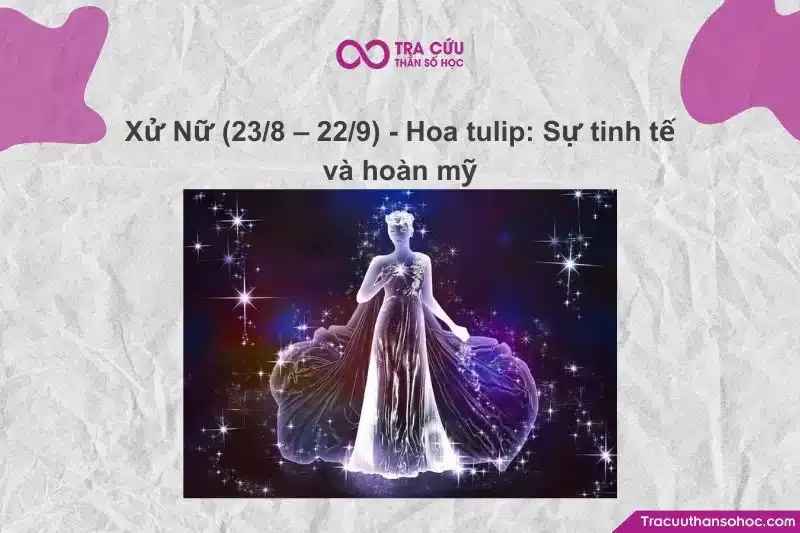 Hoa tulip, với vẻ đẹp tinh tế và đối xứng, phản ánh sự cầu toàn của Xử Nữ